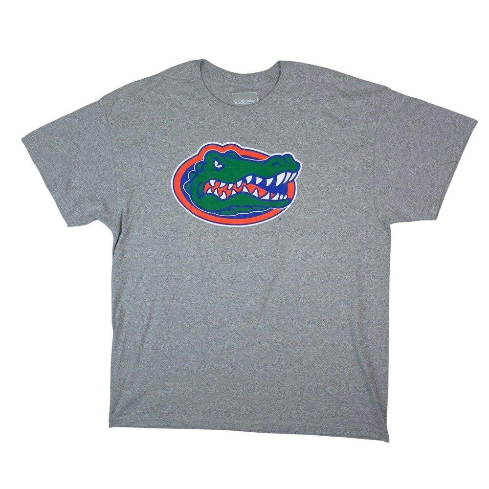 Captivating Florida Gators T-Shirt Men XL Gray Graphic Short Sleeve Cotton